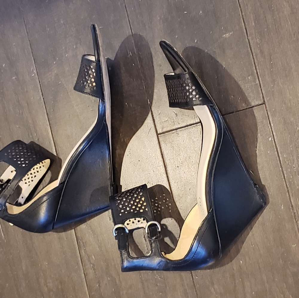 Coach ankle strap wedge sandals